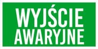 Tabliczka Grawerowana zielona 20x10 znak BHP na drzwi WYJŚCIE AWARYJNE