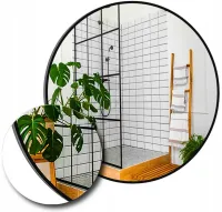 LUSTRO 110 W CZARNEJ RAMIE ALUMINIOWEJ LOFT BEZ OŚWIETLENIA BRAK ŁĄCZEŃ