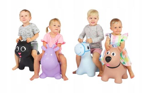 Skoczek gumowy Tootiny Hoppimals Skoczek dla dzieci z pompką KONIK różowy na Arena.pl