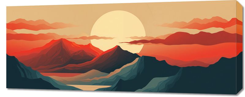 Obraz 100x40cm Zachód Słońca nad Górami zdjęcie 1