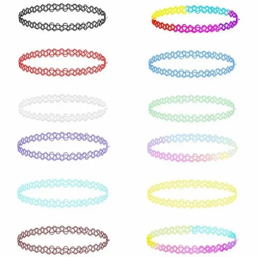 Zestaw 24 szt. Chokerów Naszyjniki choker na Arena.pl