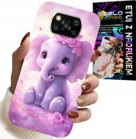 ETUI DO XIAOMI POCO X3 - SŁODKI SŁONIK NA RÓŻOWYM TLE CASE +FOLIA