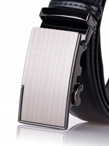 Pasek Skórzany Męski CZARNY klamra automat spodni na Arena.pl