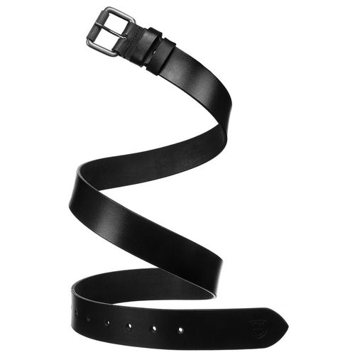 czarny, skórzany pasek męski z tradycyjną klamrą - peterson 105 na Arena.pl