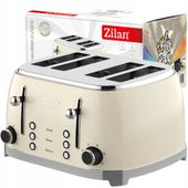 TOSTER RETRO 4 TOSTY 6 POZIOMÓW OPIEKANIA BEŻOWY 1500W