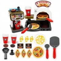 Zestaw Pizzeria Piec Do Pizzy Ekspres do Kawy Akcesoria Sklep Zabawa Dzieci