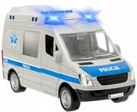 POLICJA RADIOWÓZ WÓZ POLICYJNY AUTO ŚWIATŁO DŹWIĘKI NAPĘD VAN Polski Napis