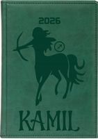 grawerowany Kalendarz A6 2026 kieszonkowy TYGODNIOWY ZNAK ZODIAKU + IMIĘ