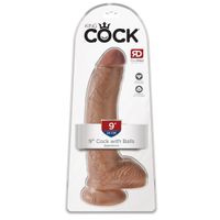 dildo 23 cm cock 9 inch w/balls tan king cock