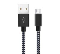 kabel pleciony przewód szybkie ładowanie micro usb 3m sznurek oplot czarny