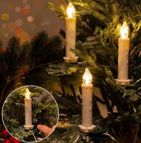 RETRO LAMPKI OŚWIETLENIE CHOINKOWE LED ŚWIECE 40szt. PILOT ŚWIECZKI na Arena.pl