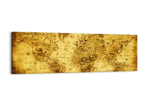 Obraz Na Płótnie - Mapa Świata - 90X30 Cm - Ab90X30-0127 na Arena.pl