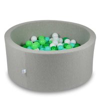 Suchy basen 90x40cm jasnoszary z piłeczkami 300szt (białe, seledynowe, miętowe, zielone)