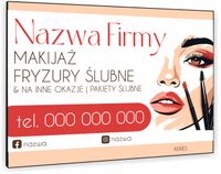TABLICZKA REKLAMOWA szyld z dibondu nadruk 40x30 cm makijaż fryzury