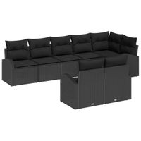 Zestaw Sof na Ogród 8 pcs 289 x 124 x 85 cm Polirattan