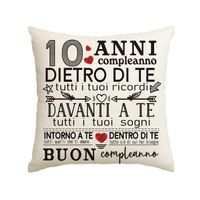 Poszewka Dekoracyjna na 10 Urodziny Prezent 45x45 cm Poliester Miękka