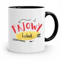 Dla Technika Kubek Czarny Prezent Z Nadrukiem Ze Zdjęciem