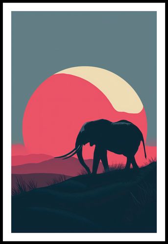 Plakat 53x81cm Słoń przy Czerwieni na Arena.pl