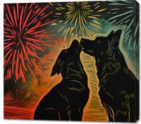 Obraz 100x90cm Psi Uścisk