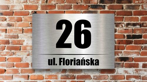 Tabliczka adresowa z numerem domu Tablica NIERDZEWNA Numer na dom na Arena.pl