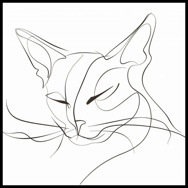 Plakat 100x100cm Linijny Kot zdjęcie 2