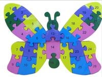 drewniane puzzle motyl  ok. 24 cm (p642z12)