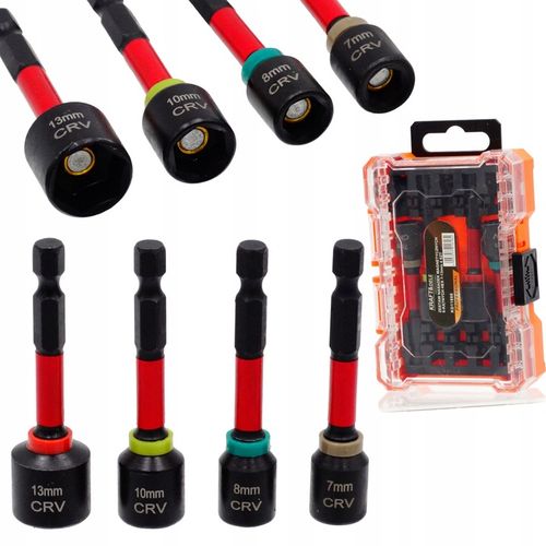 Zestaw nasadek magnetycznych do wkrętów walizka 4 sztuki UDAROWE na Arena.pl