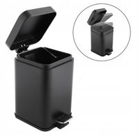 Kosz na śmieci 3L łazienkowy do WC łazienki toalety WOLNY OPAD czarny
