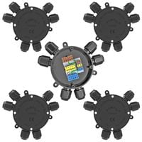 Zestaw 5 Puszek Połączeniowych IP68 Wodoszczelne 32A Ø4 9mm 6 Kabli