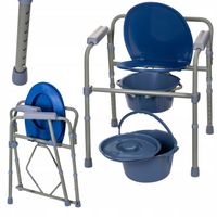 KRZESŁO TOALETOWE TOALETA WC DLA SENIORA SKŁADANE 3w1 PRZENOŚNE MOCNE