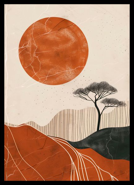 Plakat 29,7x42cm Afrykański Zachód Słońca zdjęcie 2