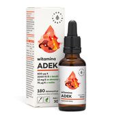 AURA HERBALS Witamina A + D3 (2000 IU) + E + K2 MK7 (ADEK) krople (30 ml)