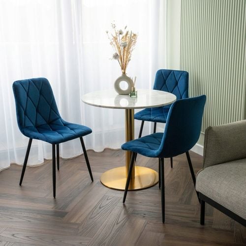 Krzesło Welurowe Loftowe Tapicerowane Pikowane Nowoczesne Do Jadalni na Arena.pl