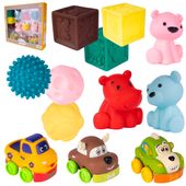 Klocki Sensoryczne Gumowe Wieża Piramida Montessori Miękkie Kreatywne 13 El