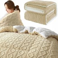 GRUBY KOC DWUSTRONNY BARANEK 4,2 KG KOŁDRA CIEPŁA ZIMOWA PUSZYSTA 150x200