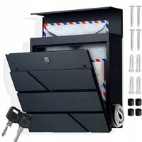 SKRZYNKA NA LISTY POCZTĘ POCZTOWA CZARNA LISTOWA NA OGRODZENIE DUŻA A4