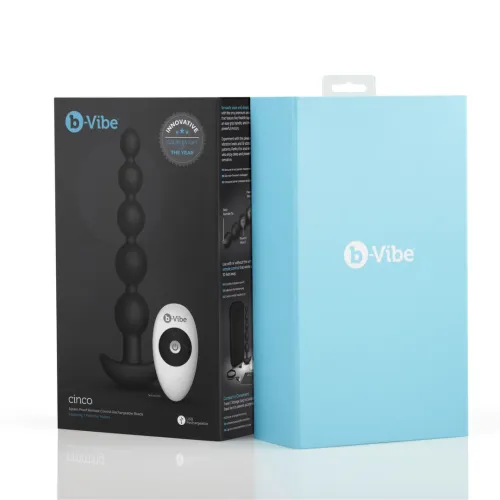 b-vibe cinco black - silikonowy model z wibracją, 5 segmentow, pilot na Arena.pl