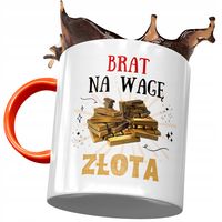 Kubek Pomarańczowy Dla Brata Na Urodziny Prezent Z Nadrukiem Ze Zdjęciem
