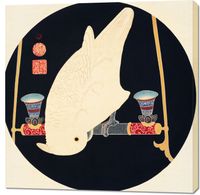 Obraz 100x100cm A White Macaw, Jakuchu Japoński Vintage