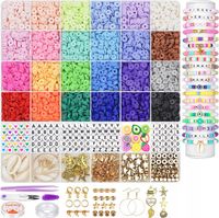 ZESTAW KORALIKÓW DO ROBIENIA BRANSOLETEK BIŻUTERII LITERKI KORALIKI 6000szt