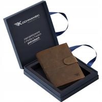 KOCHMANSKI portfel męski skórzany brązowy RFID pionowy skóra rozbudowany