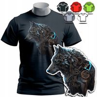 KOSZULKA T-SHIRT MĘSKI WZORY DO WYBORU - WILK WOLF ALFA ZWIERZE SIGMA - M