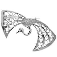 SREBRNA BROSZKA PTAK PAW SREBRO PRÓBY 925