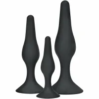 toyjoy curvy companions zestaw 3 zatyczek anatomicznych silikon czarny