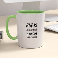 Firmowy kubek reklamowy - CLASSIC z kolorowym wnętrzem i uszkiem - 12 szt.