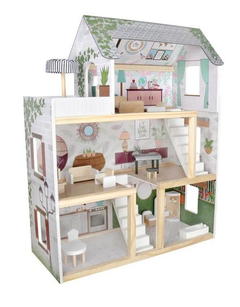 Domek dla lalek drewniany apartament Ikonka boho zdjęcie 2