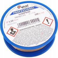 CYNA Z TOPNIKIEM KALAFONIĄ CYNEL 1.5mm 100g 0.1kg ORYGINALNY PRODUKT POLSKI