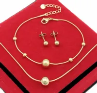 KOMPLET ZŁOTY ŻMIJKI KULKI STAL CHIRURGICZNA