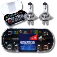 ZESTAW ZASOBNIK KOMPLET ŻARÓWEK ZAPASOWYCH 2x H7 12V + BEZPIECZNIKI 30 ELEM