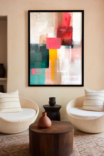 Plakat ramka abstrakcja malarska 40x50 cm w czarnej ramie na Arena.pl